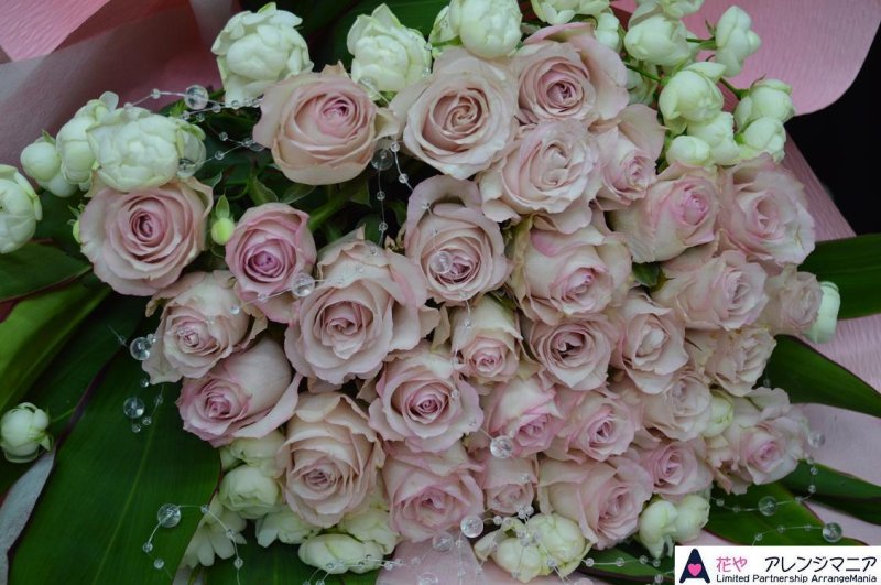 画像1: 沖縄でプロポーズ お任せピンク系の花束（沖縄配達対応） (1)