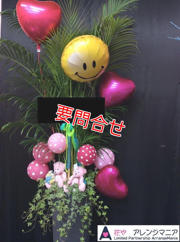 画像1: 観葉植物 バルーンデコレーションギフト｜開店祝い・開院祝い 沖縄配達【44000円】 (1)