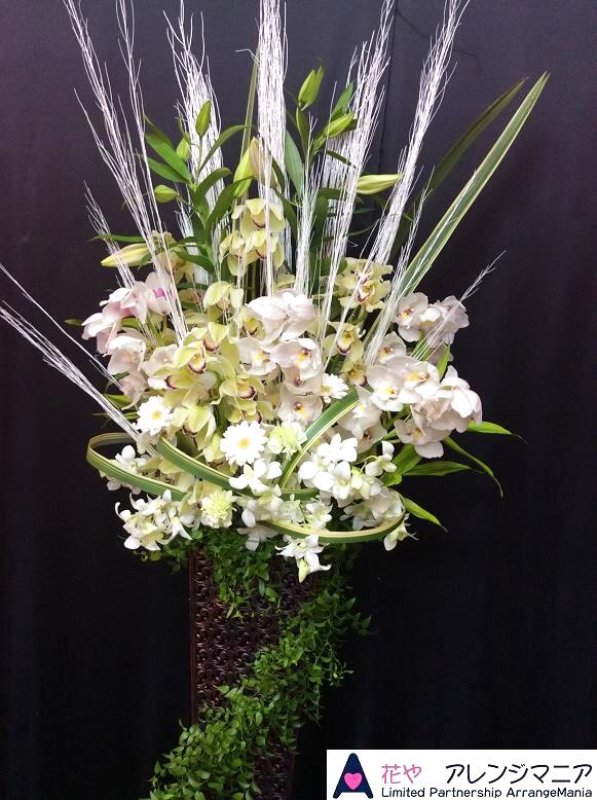 画像1: スタンド花　白系　1段　【予算　35000円】 (1)