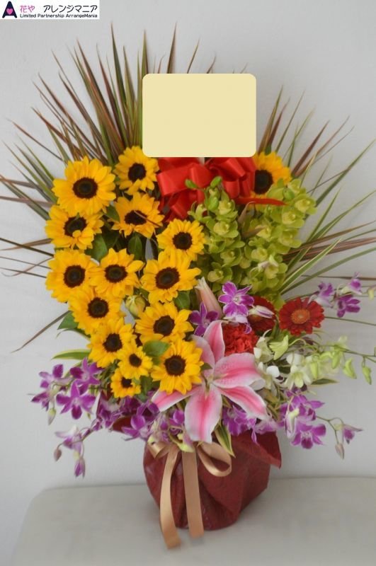 画像1: 開店祝いの花お任せ　アレンジ｜沖縄の花屋アレンジマニア (1)
