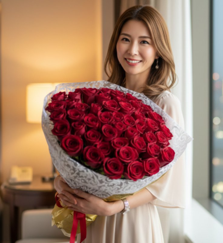 画像1: 赤バラ108本の花束　プロポーズ専用｜沖縄ホテル配達対応 (1)