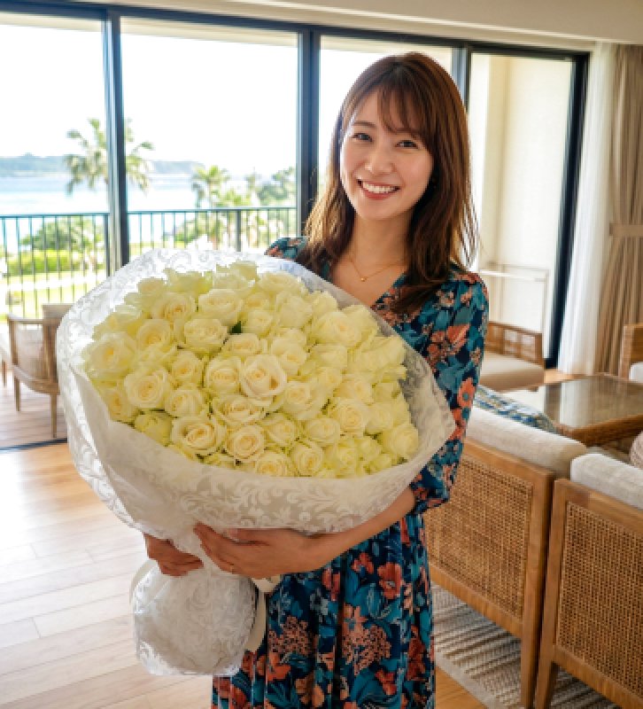 画像2: 沖縄 プロポーズ 白バラ60本の花束｜ホテル配達・サプライズ対応 (2)