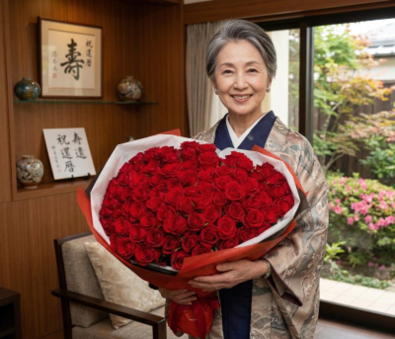 画像1: 長寿祝いに圧巻の赤ばら100本│沖縄の花屋アレンジマニア (1)