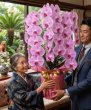 画像4: 沖縄の長寿祝いの胡蝶蘭 3本立ち お任せピンク｜沖縄配達 (4)