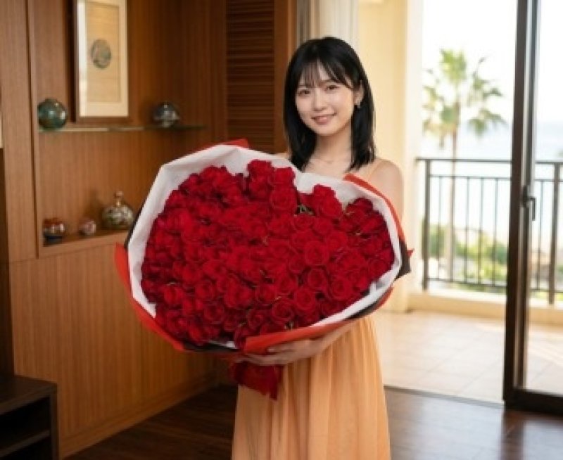 画像1: 沖縄でプロポーズに贈る赤バラ99本の花束｜ホテル配達・永遠の愛 (1)