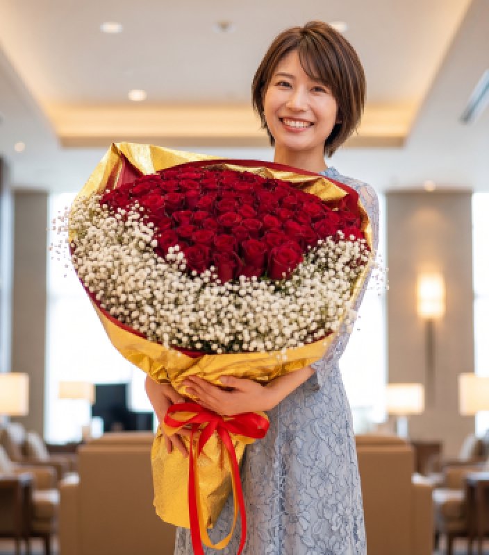 画像3: 赤バラ108本とカスミソウの花束│沖縄でプロポーズ｜ホテル配達対応 (3)