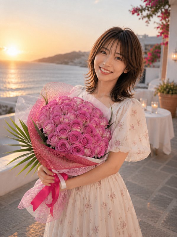 画像1: プロポーズ 花束 ピンクバラ（沖縄配達対応） (1)