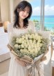 画像1: 沖縄 プロポーズ 白バラ60本とカスミソウの花束 (1)